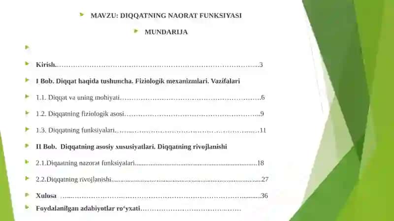 DIQQATNING NAORAT FUNKSIYASI 2