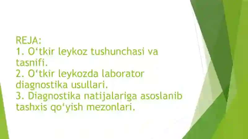 O’TKIR LEYKOZ LABORATOR DIAGNOSTIKASI 2