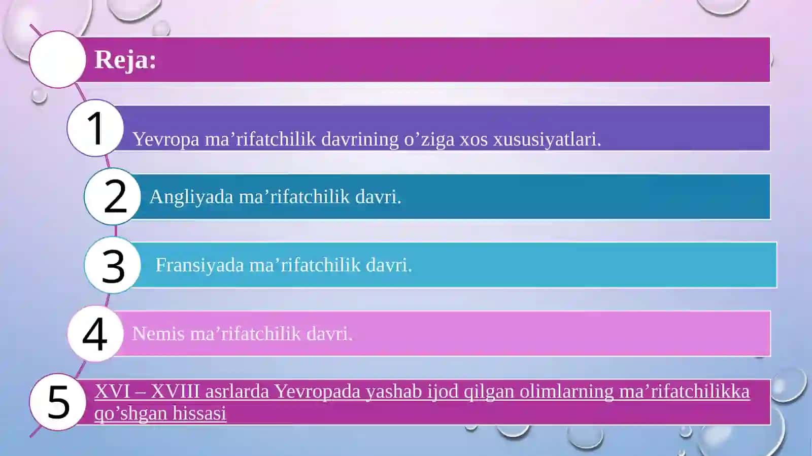 XVI – XVIII asrlarda Yevropa dama’rifatchilik asri 2