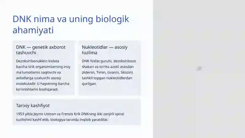 DNK Tuzilishi va Replikatsiyasi 2