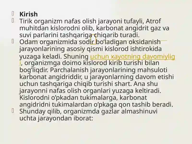 Nafas tizimining yoshxususiyatlari va gegenasi 2