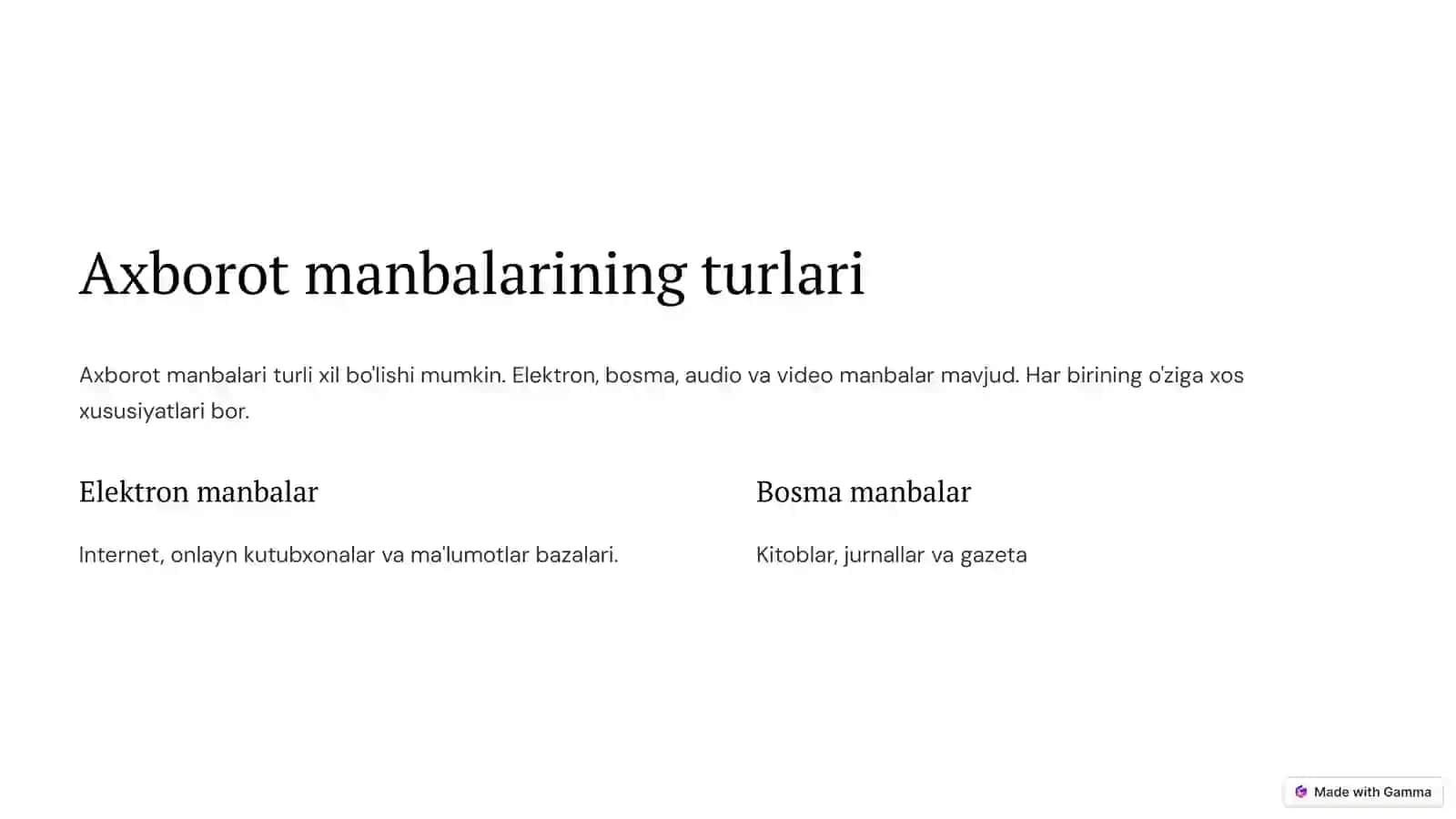 Axborot manbalar 2