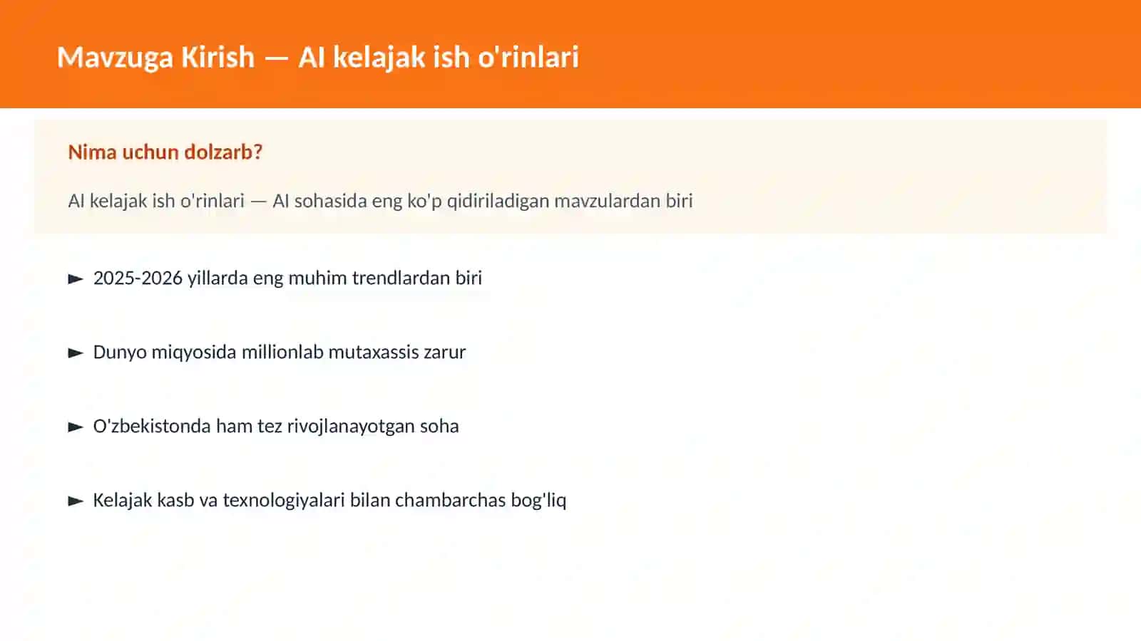 AI kelajak ish o'rinlari 2