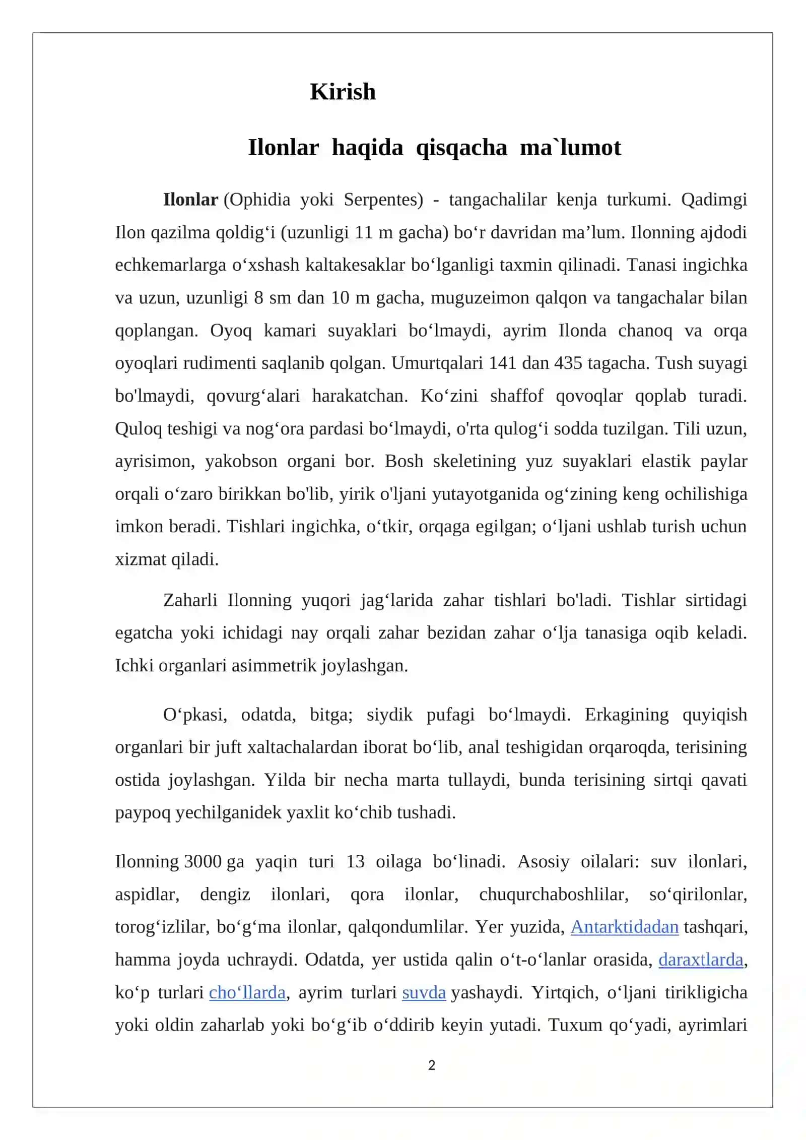 Zaharli Ilonlar va Ularning Xususiyatlari 2