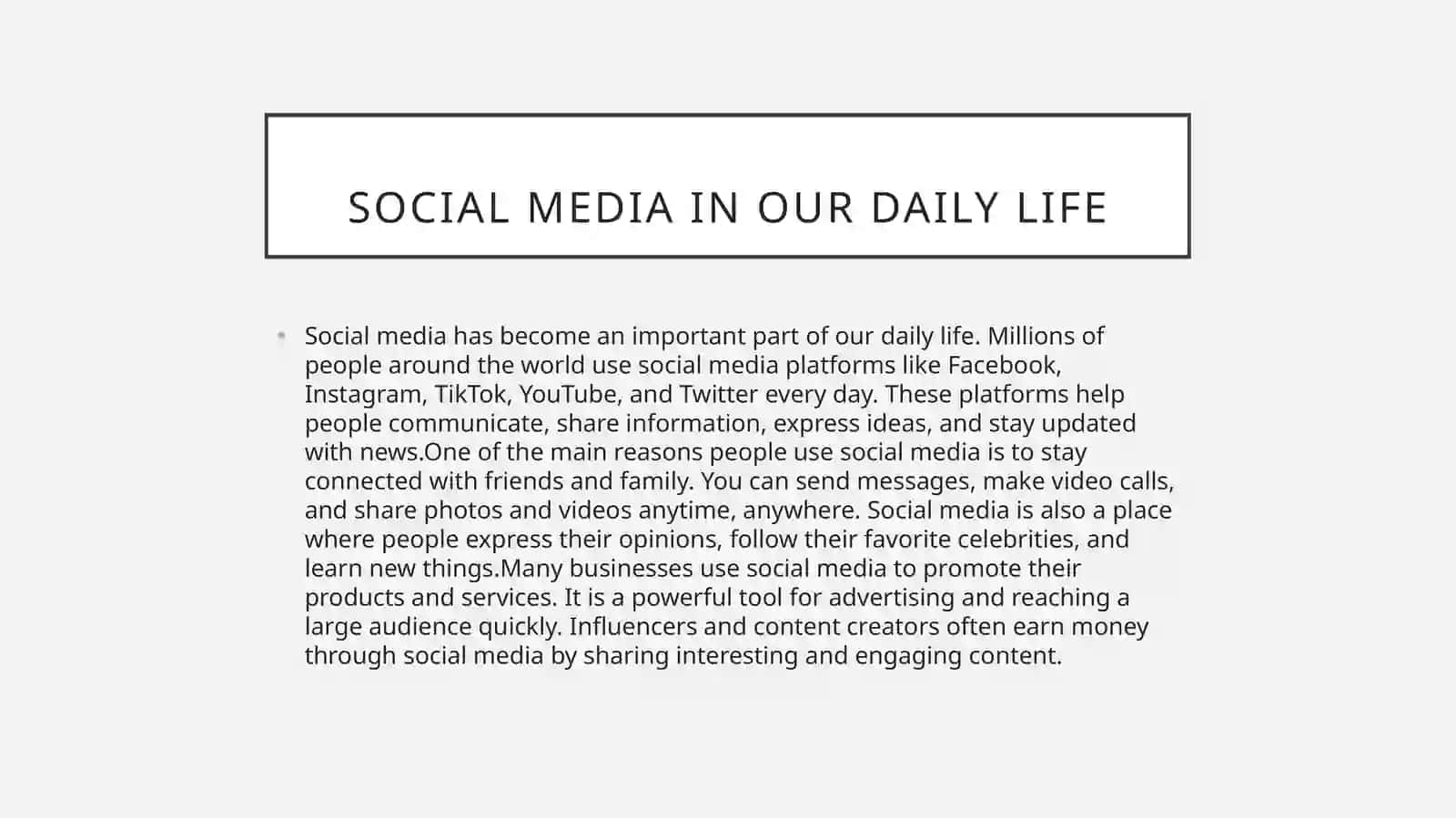 SocialMedia in Our Daily Life 2