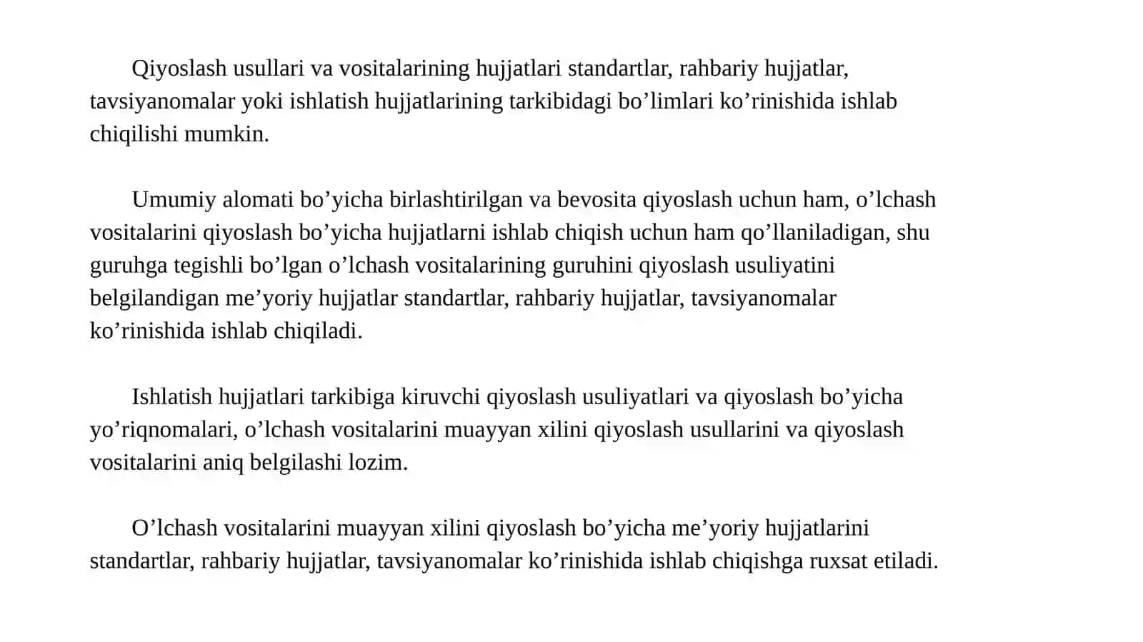 O’lchash vositalarini qiyoslash va kalibrlashning umumiy masalalari 2