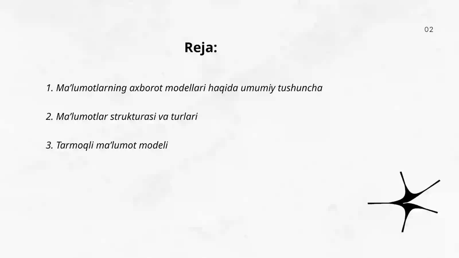 Maʼlumotlarning axborot modellari 2