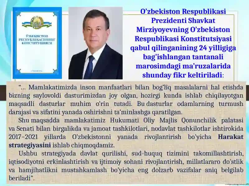 YANGI O'ZBEKISTONNI RIVOJLANTIRISH STRATEGIYASI 2