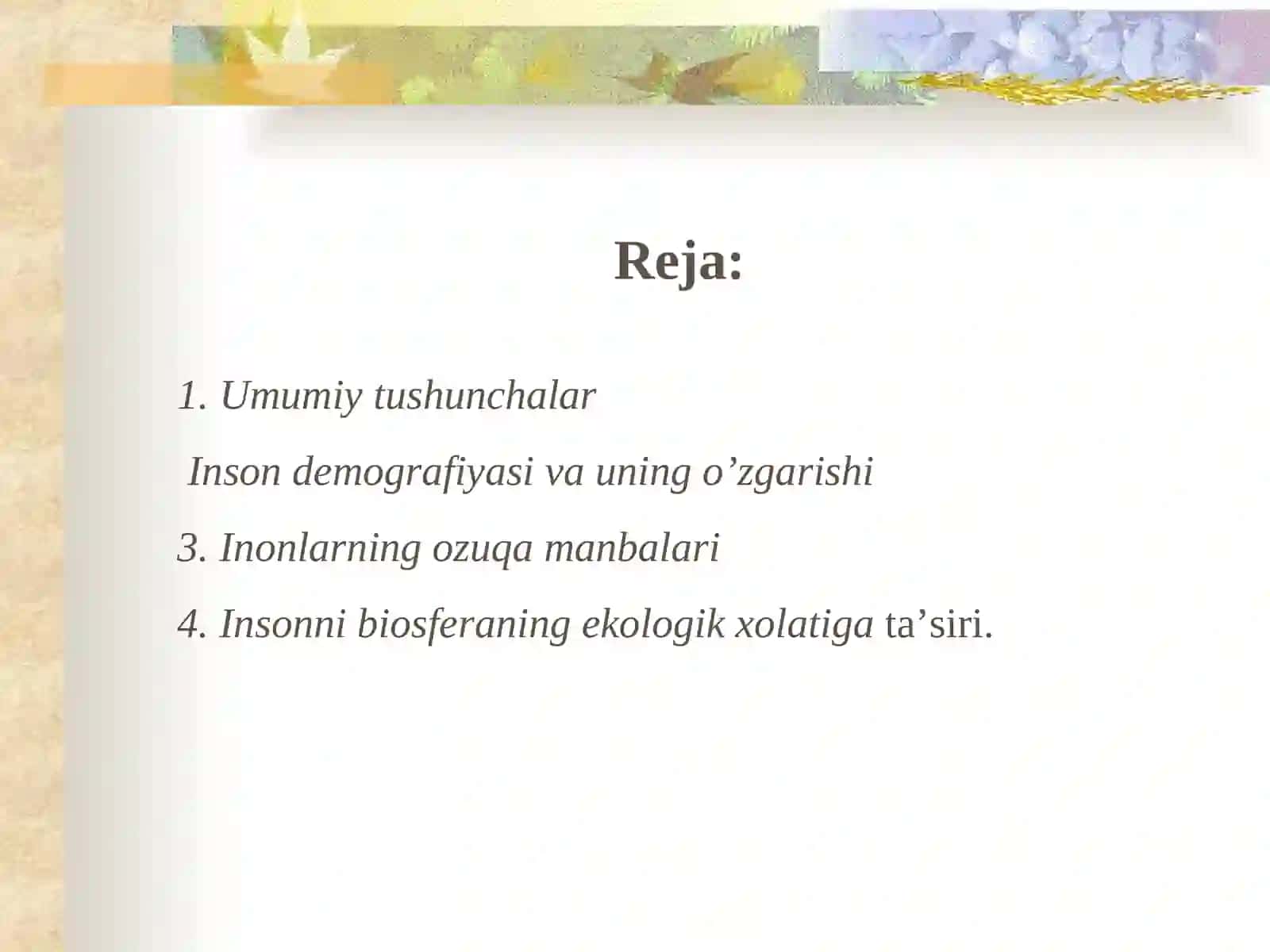 Biosferaning insonga ta’siri 2