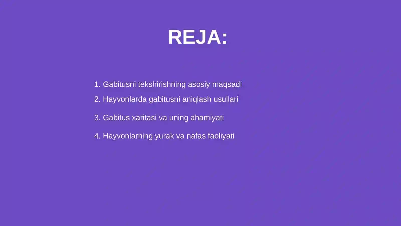 Hayvonlarda Gabitusni tekshirish 2