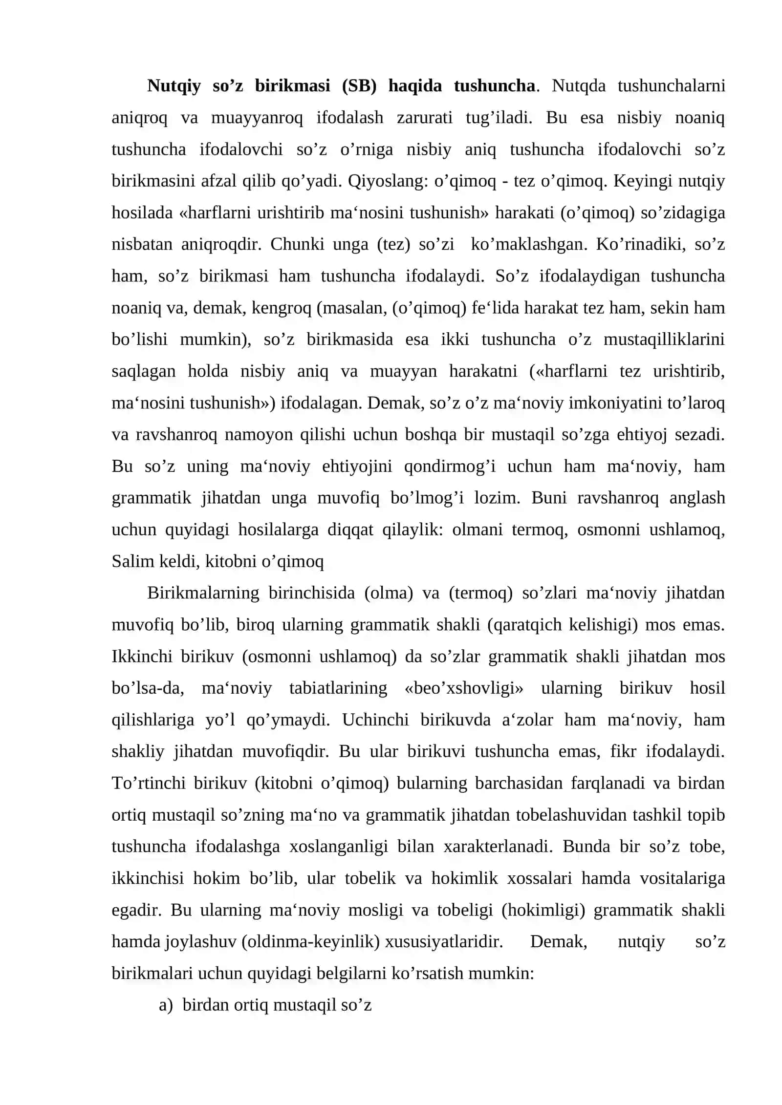 Nutqiy so’z birikmasi (SB) haqida tushuncha 2