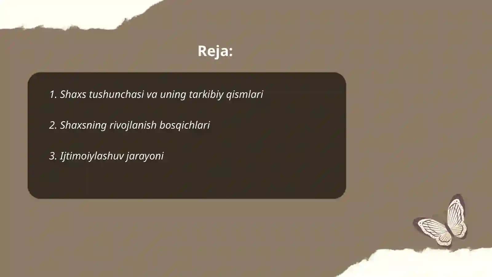Shaxsning shakllanishi va ijtimoiylashuvi 2