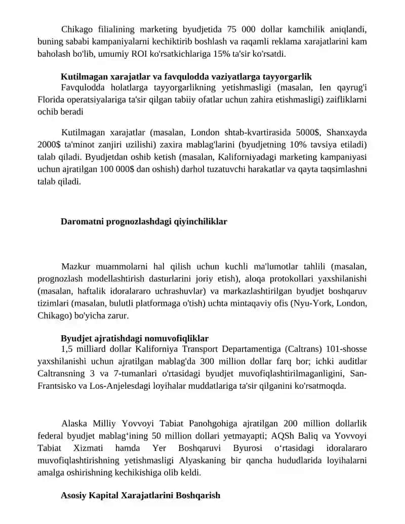 Byudjetlararo munosabatlarni muvofiqlashtirish masalalari 2