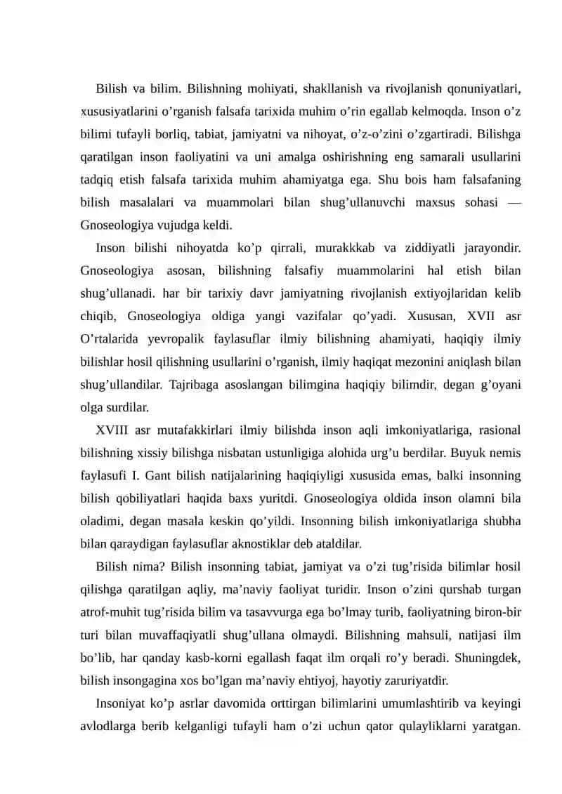 Bilish falsafasi 2
