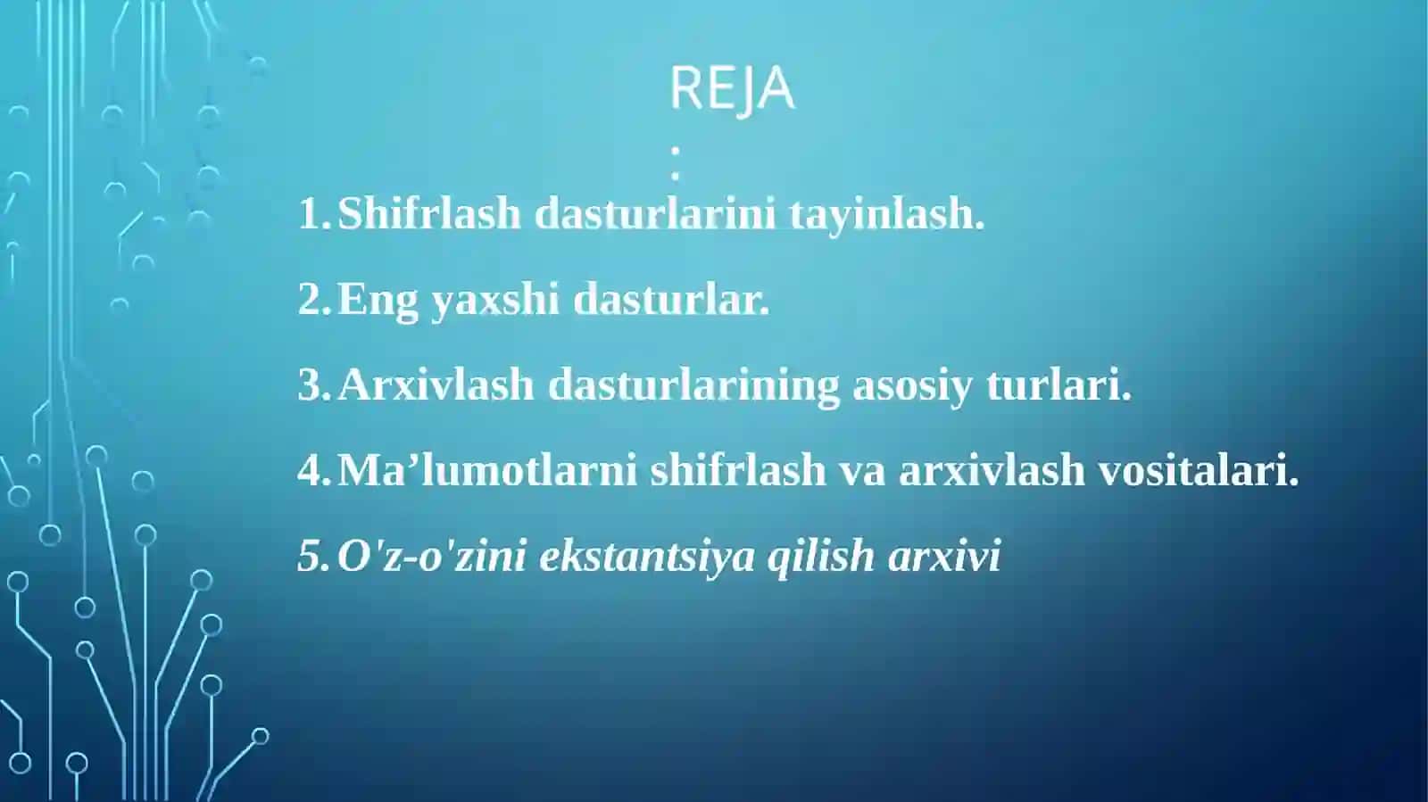 MA’LUMOTLARNI SHIFRLASH VA ARXIVLASH VOSITALARI 2
