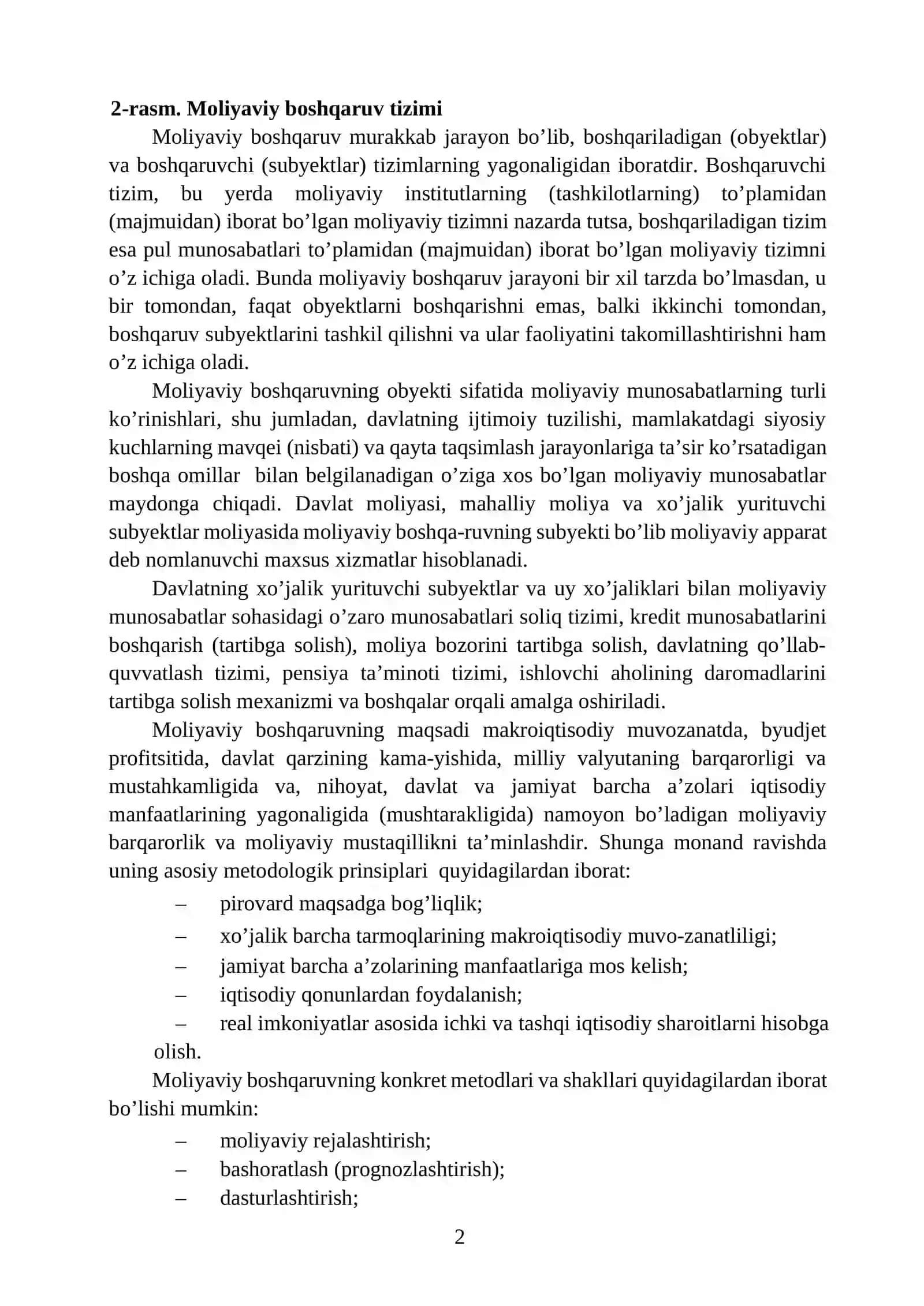 Moliyaviy Boshqaruv Reja 2