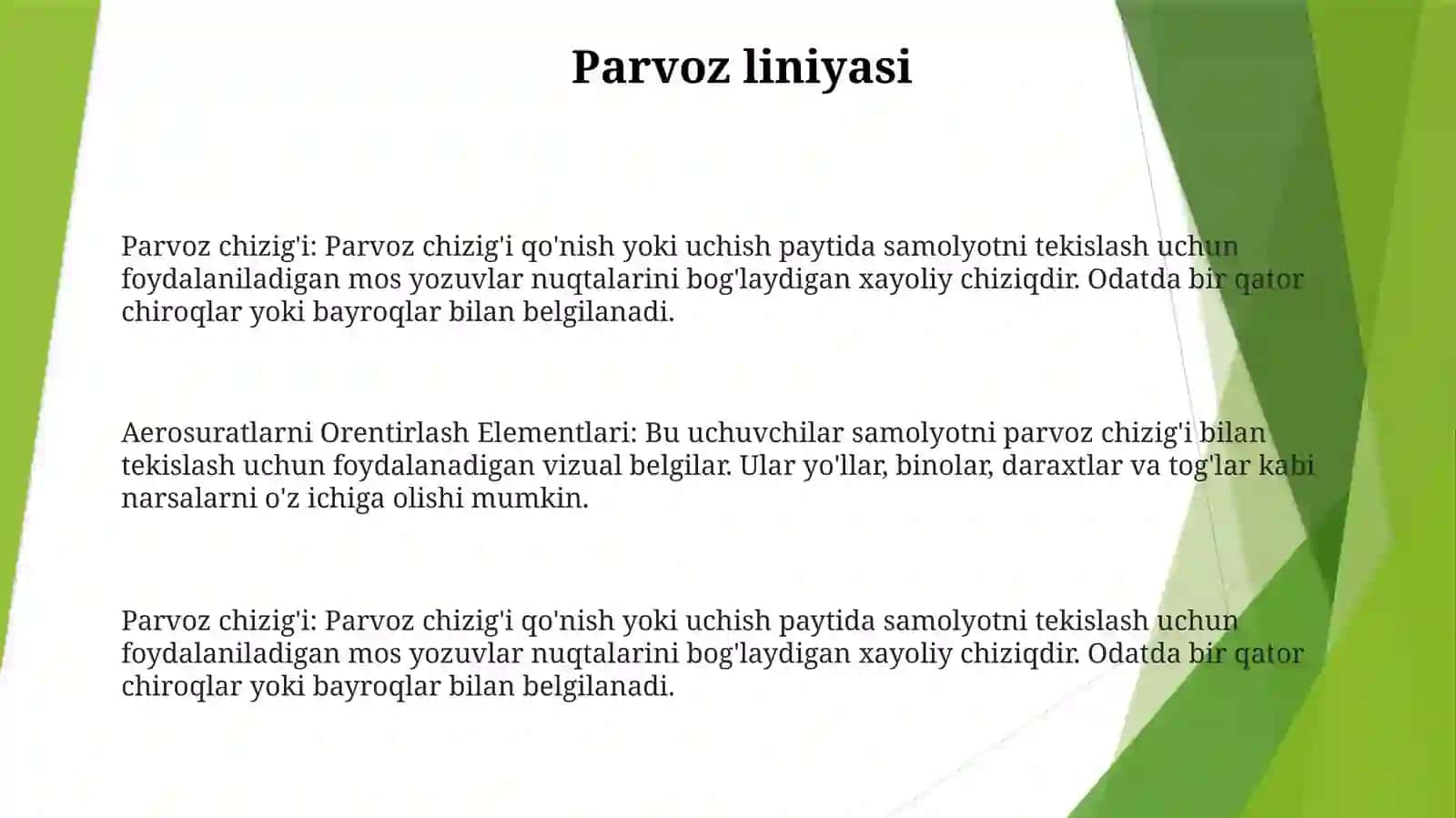 Aerosuratlarni Orentirlash Elementlari 2