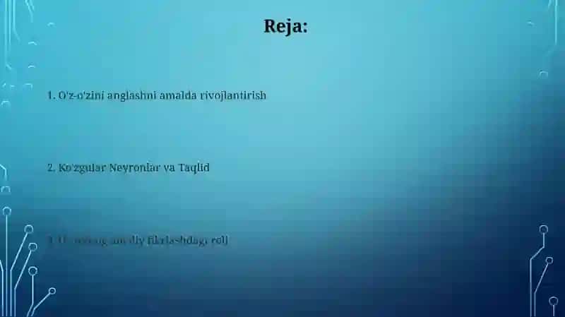 O'z-o'zini anglashni amalda rivojlantirish 2