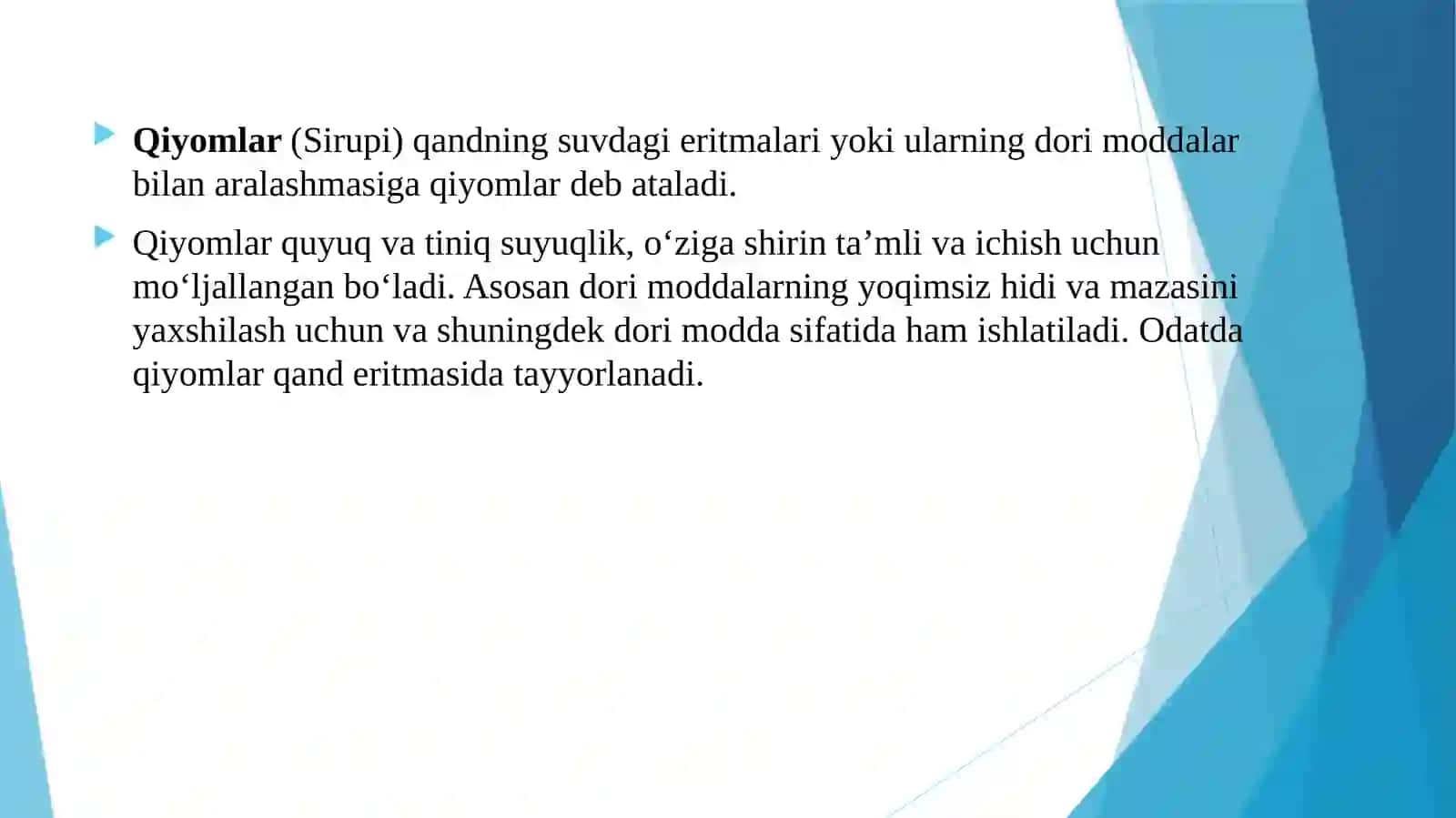 Qiyomlar va xushbo'y suvlar 2