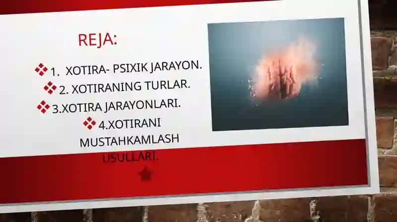 Xotira-psixikjarayon 2