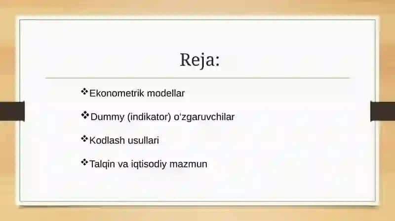Kategorik o‘zgaruvchilar bilan ishlash 2