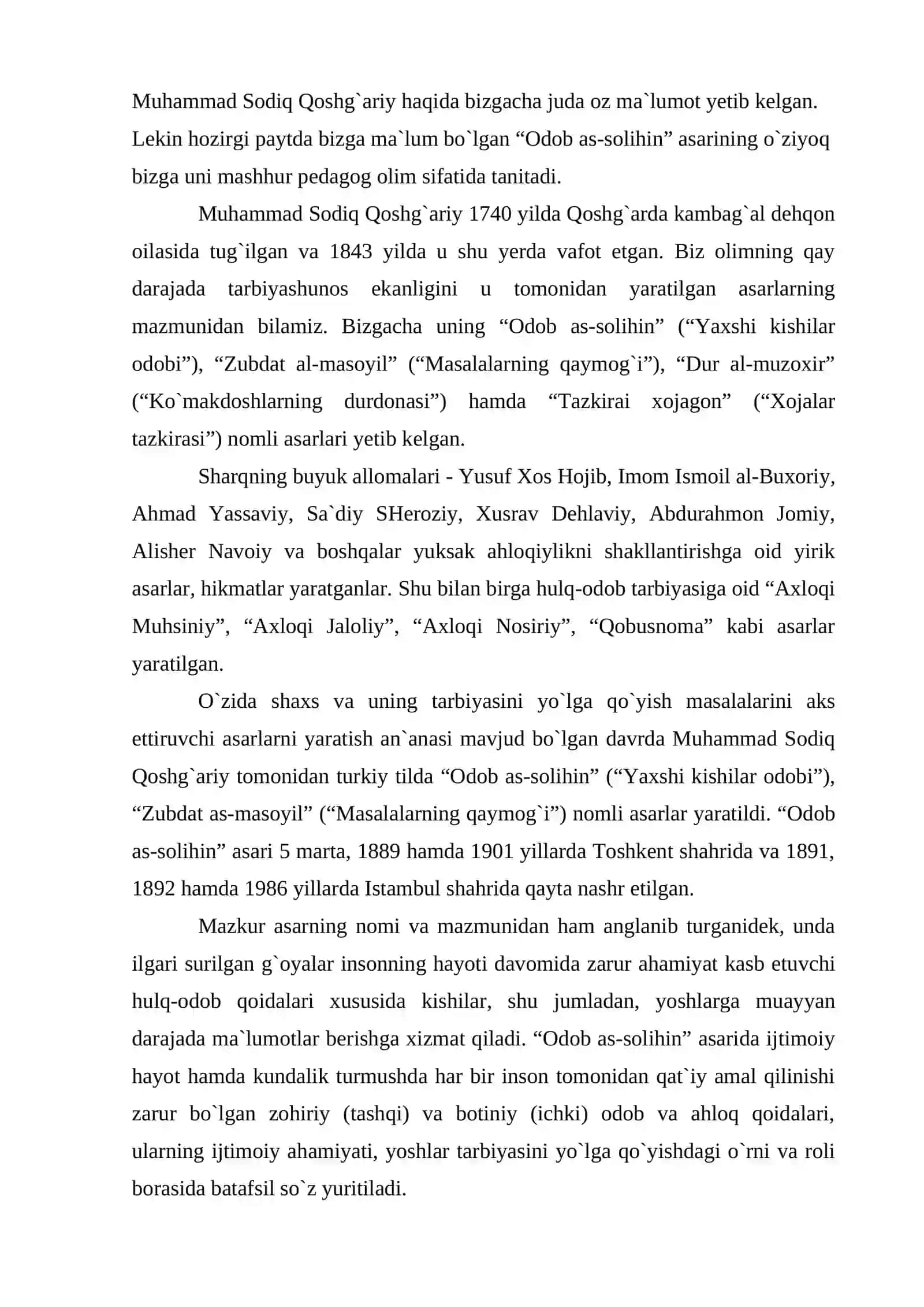 MUHAMMAD SODIQ QOSHG'ARIYNING  PEDAGOGIK QARASHLARI 2
