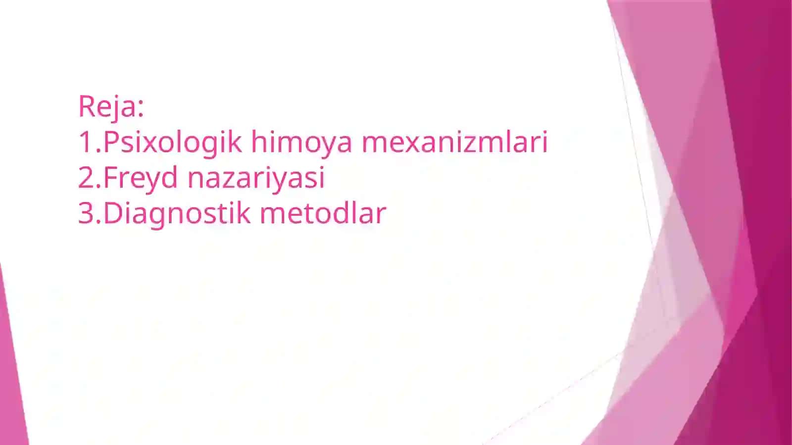 Psixalogik himoya mexanizmlari va ularning diagnostik metodlari 2