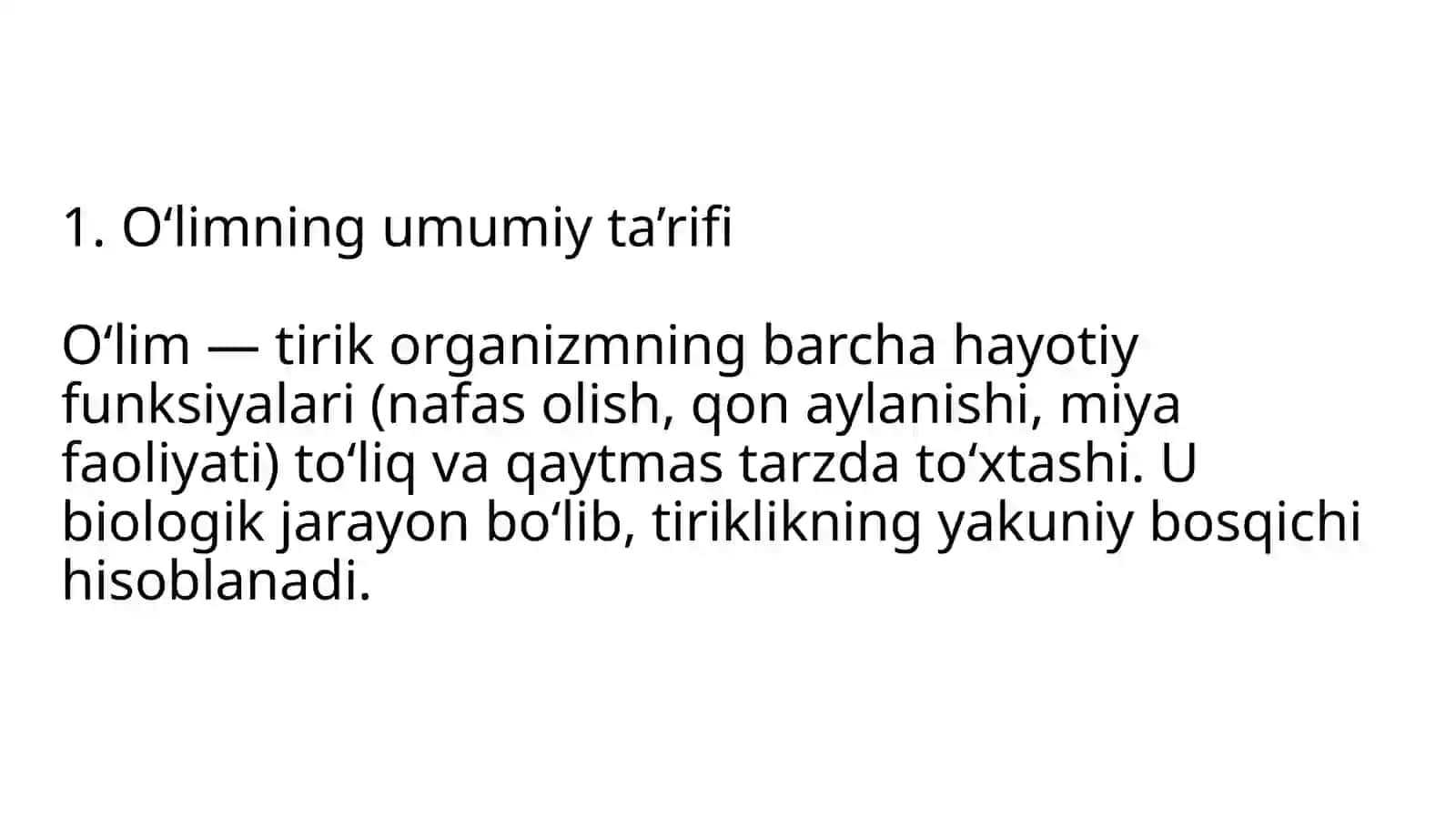 O'lim haqida tushunchalar 2