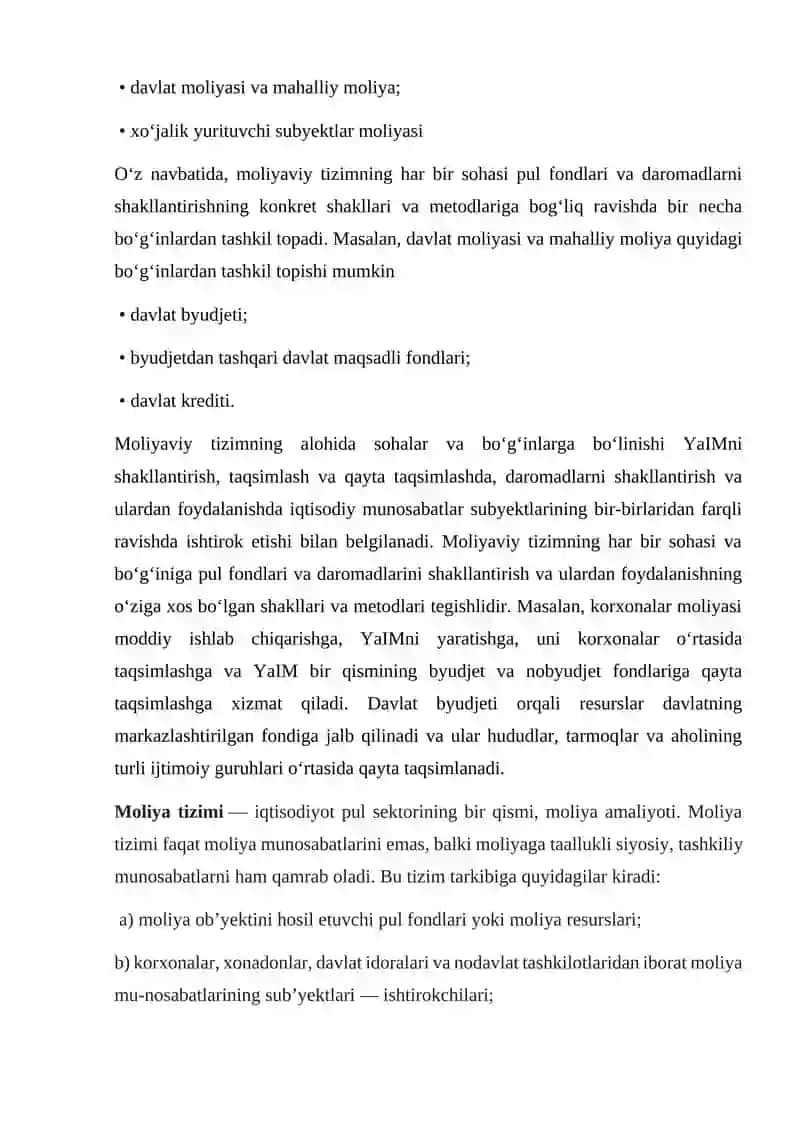 O’zbekiston Respublikasi zamonaviy moliya tizimi 2