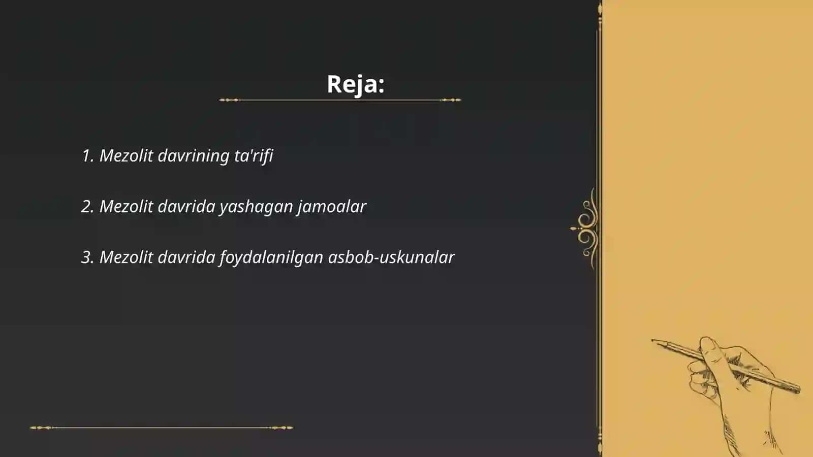 Mezolit davri va uning oʻrganilishi by A'zamov Navroʻzbek 2