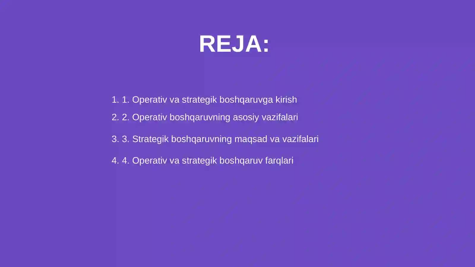 Kompaniyaning operativ va strategik boshqaruv xususiyatlari 2