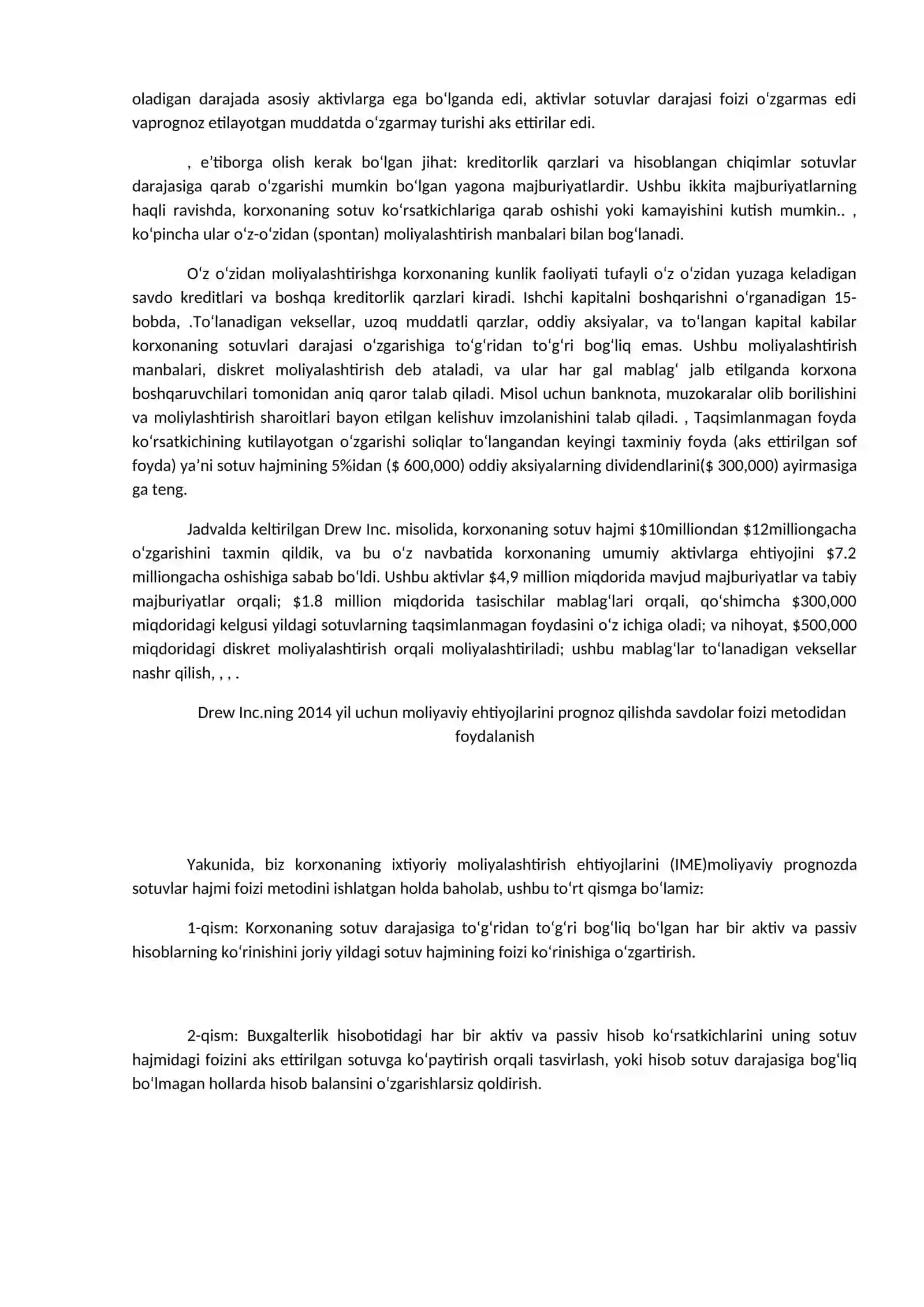 Moliyaviy prognoz 2