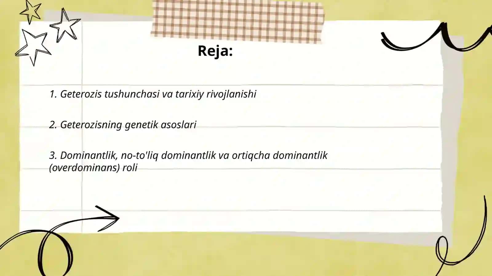 Geterozisga doir umumiy masalar 2