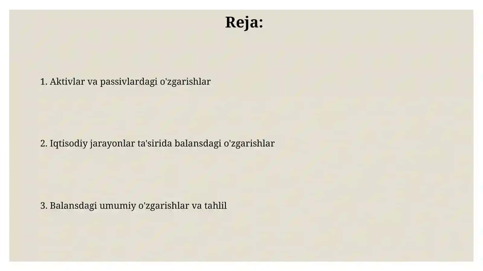 Balansdagi ozgarishlar 2