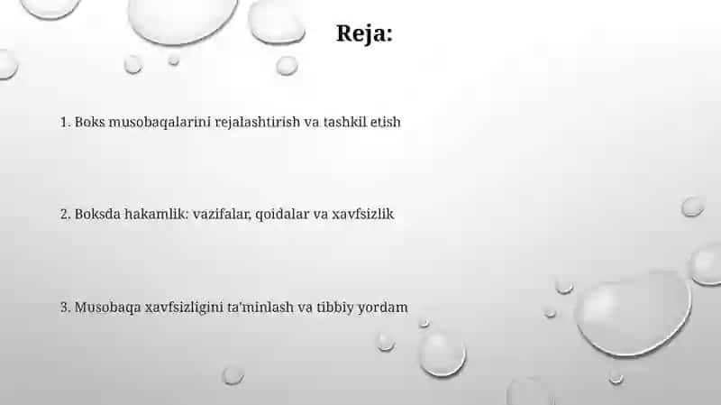 Tanlangan sport turida rejalashtirish va hakamlik faoliyati (boks) 2