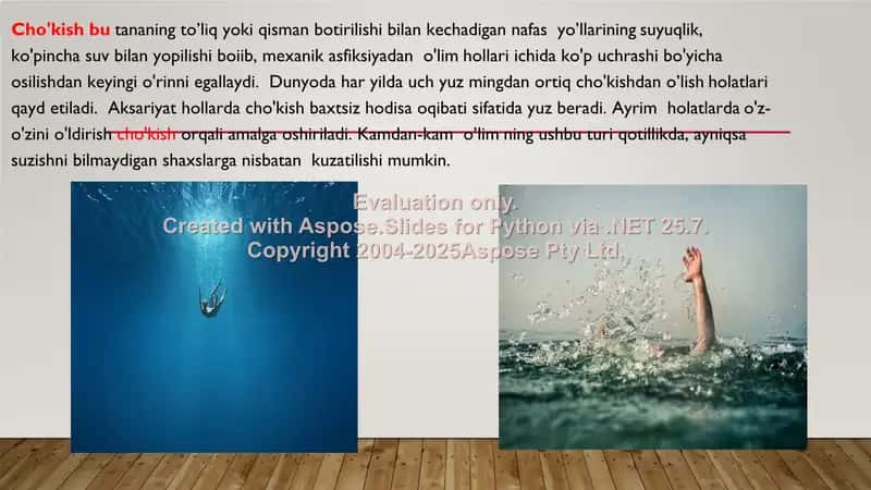 Cho'kish va uning o'lim holatlari 2