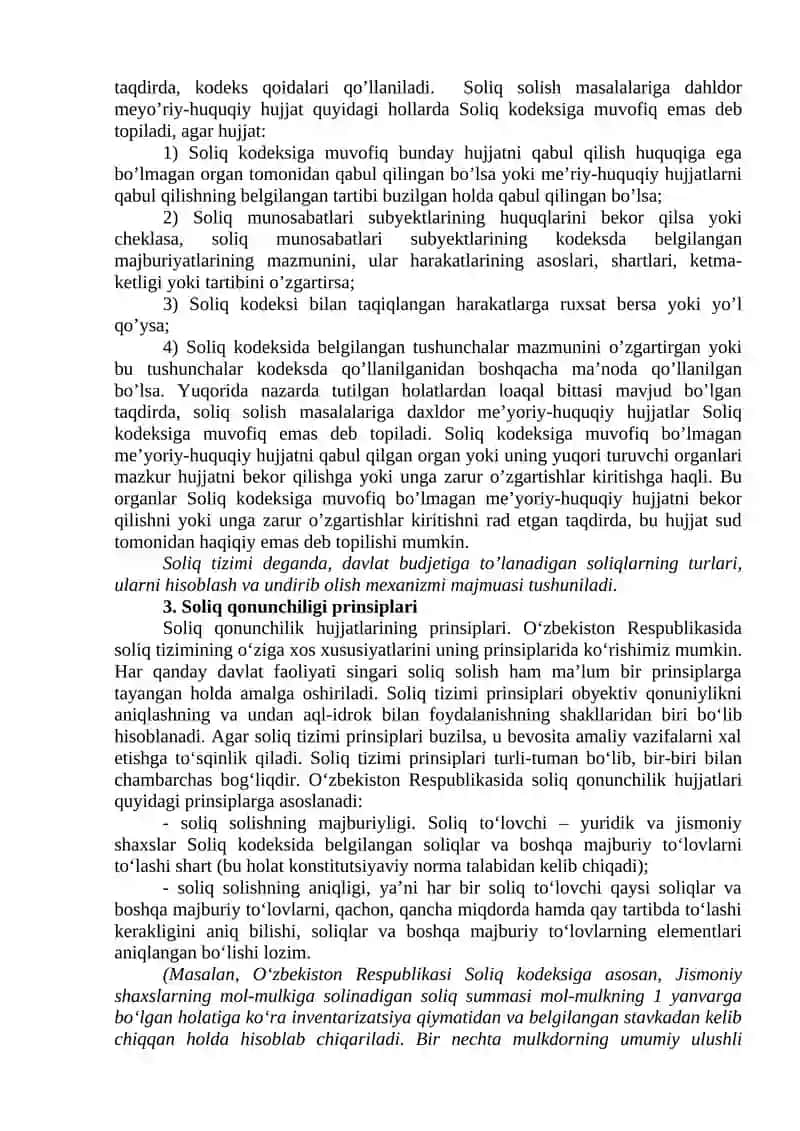 Soliq tizimi va qonunchiligi (4 soat) 2