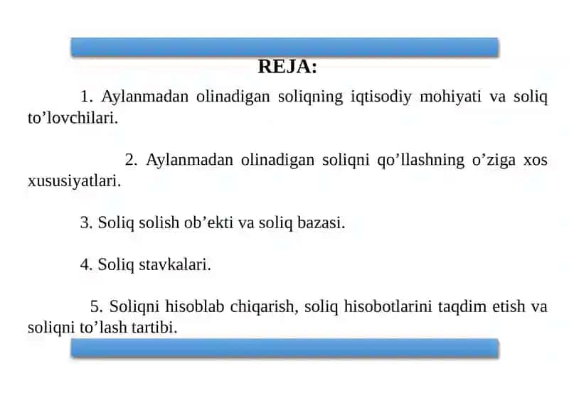 AYLANMADAN OLINADIGAN SOLIQ 2