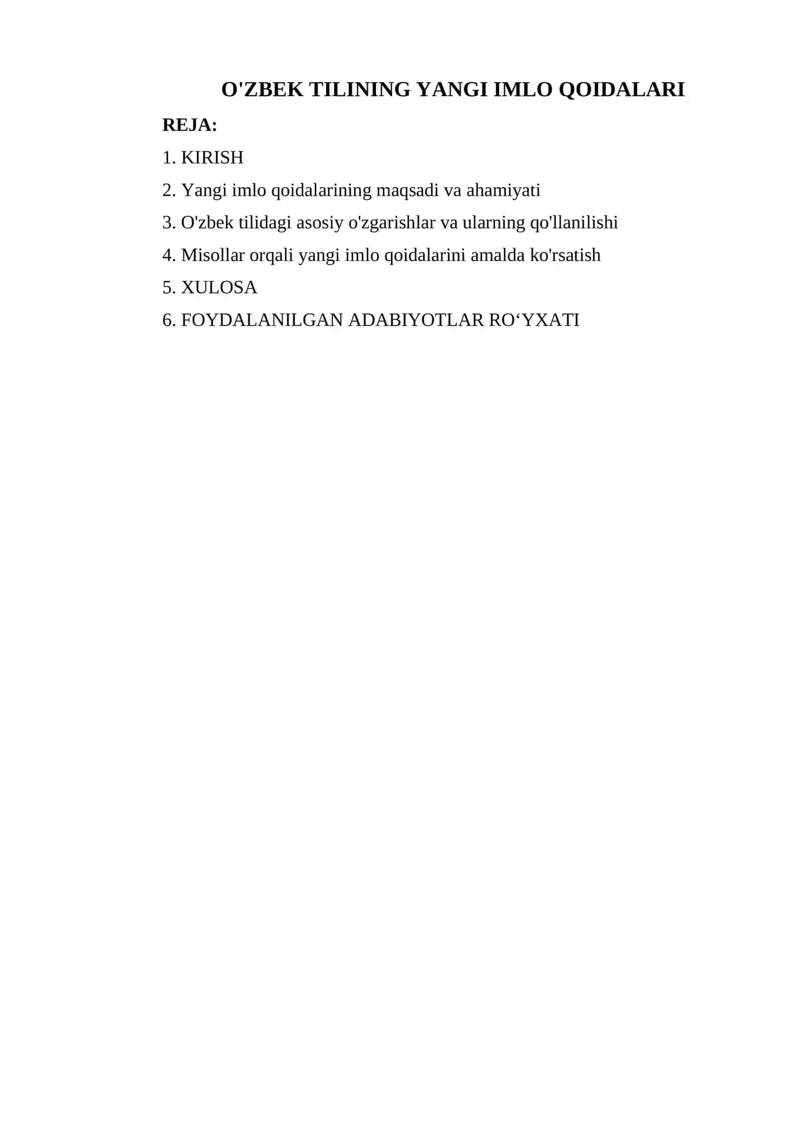 O'ZBEK TILINING YANGI IMLO QOIDALARI 2