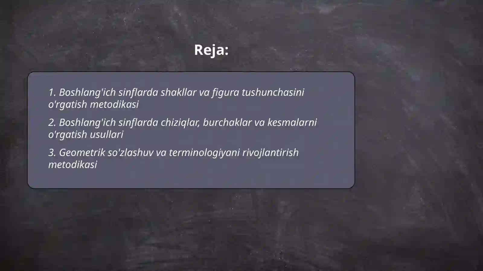 Boshlang'ich sinflarda geometriya elementlarini o'rgatish metodikasi 2