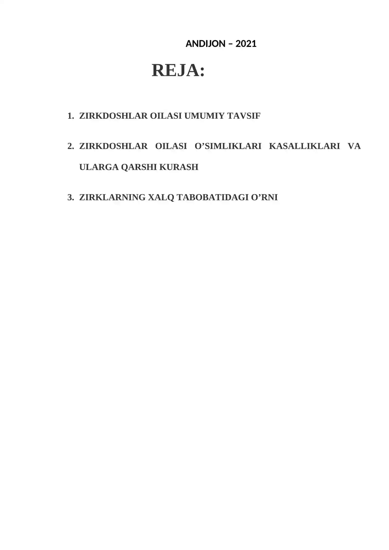 ZIRKDOSHLAR OILASI 2