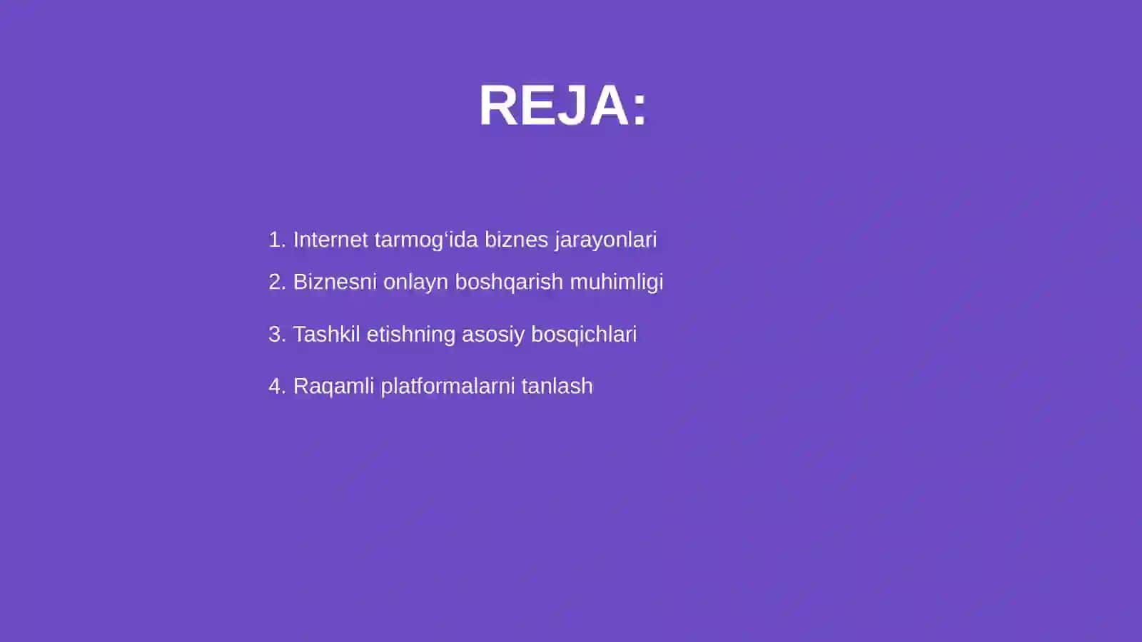 Internet tarmogʻida biznes jarayonlarini tashkil etish 2