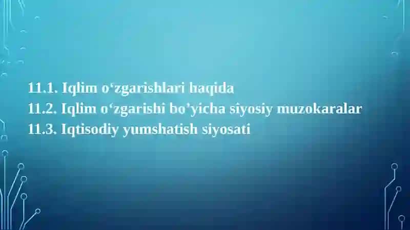 Iqlim o‘zgarishlari haqida 2