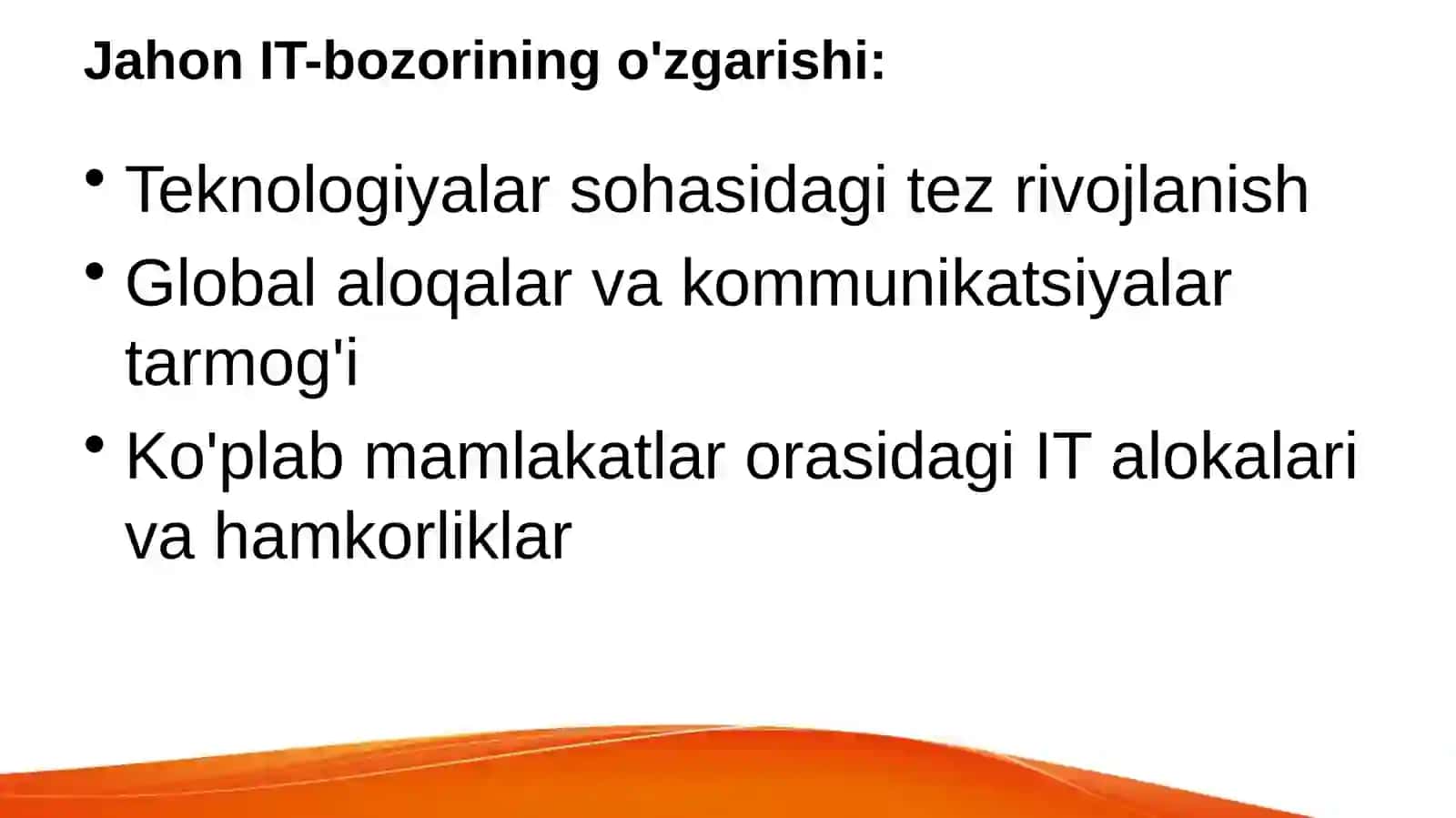 Jahon IT -bozorining rivojlanishi 2