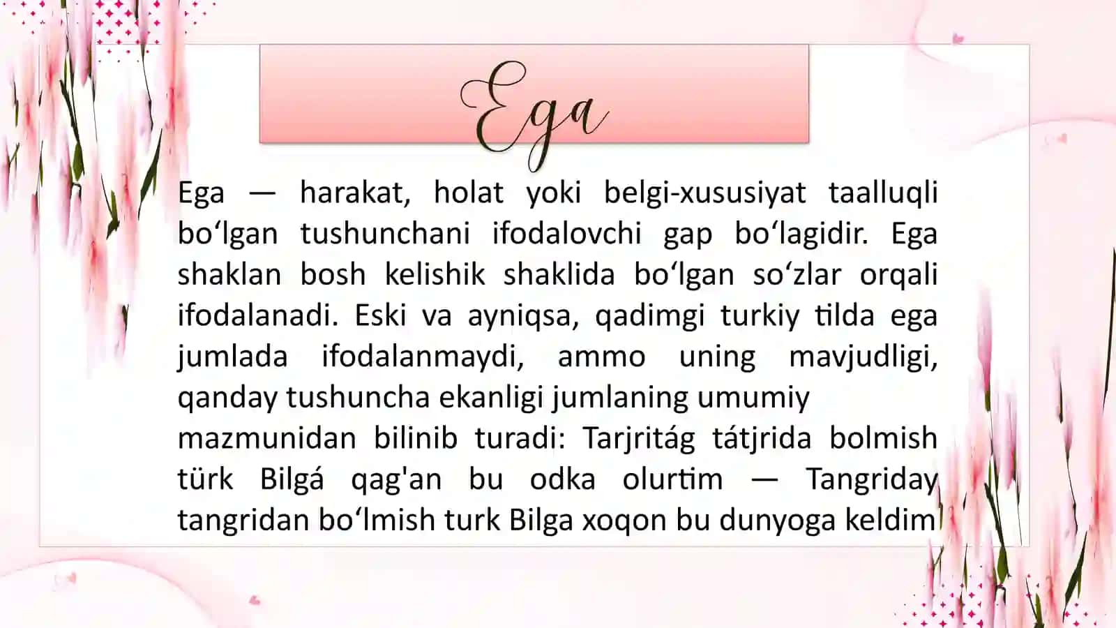 Qadimgi turkiy tilda gap bo 'laklari 2