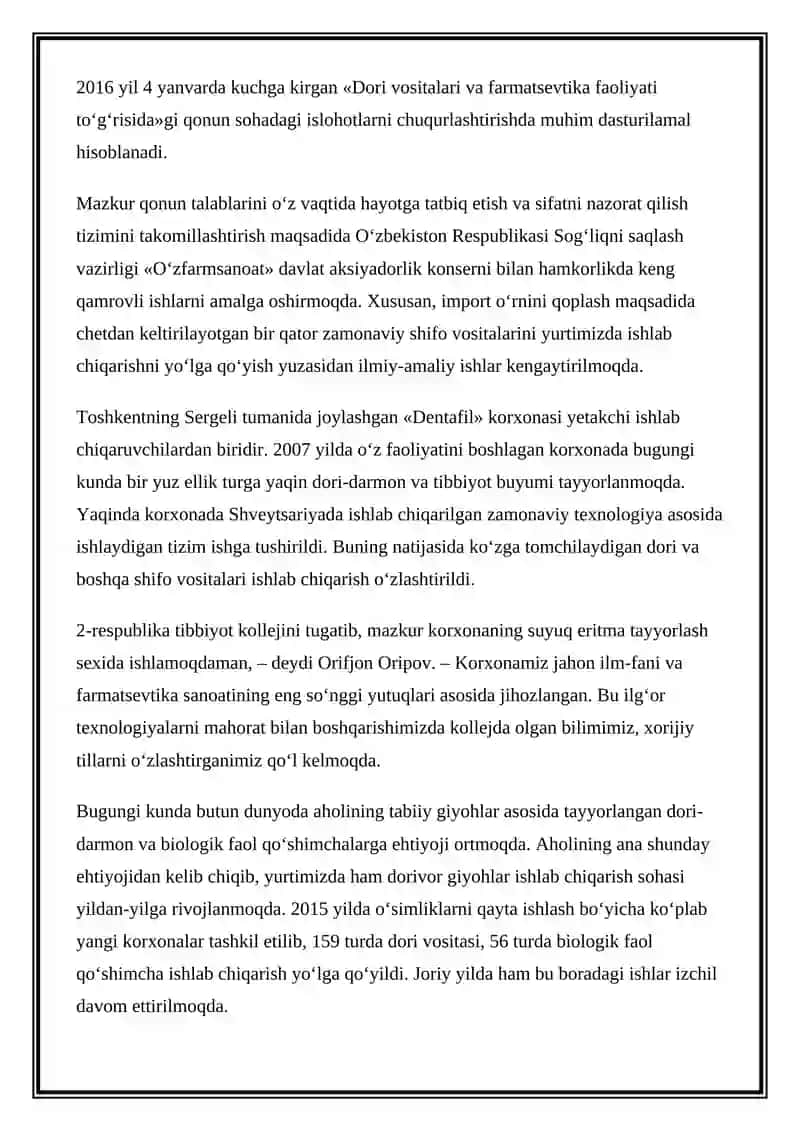 Farmatsevtika Sanoati 2