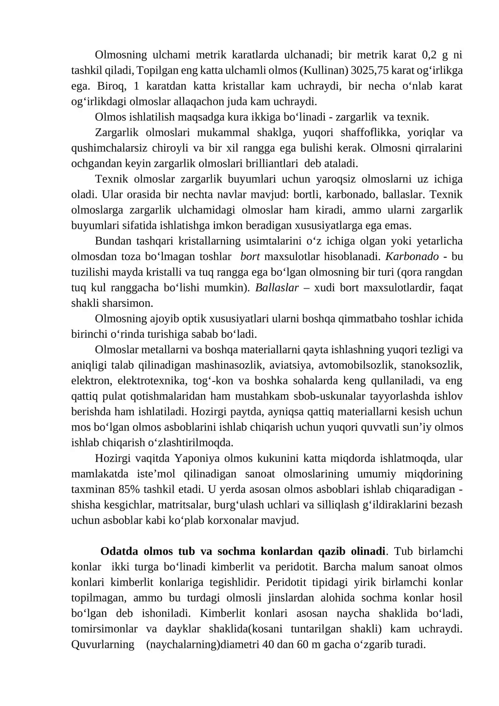 Olmosli rudalarni boyitish texnologiyasi 2