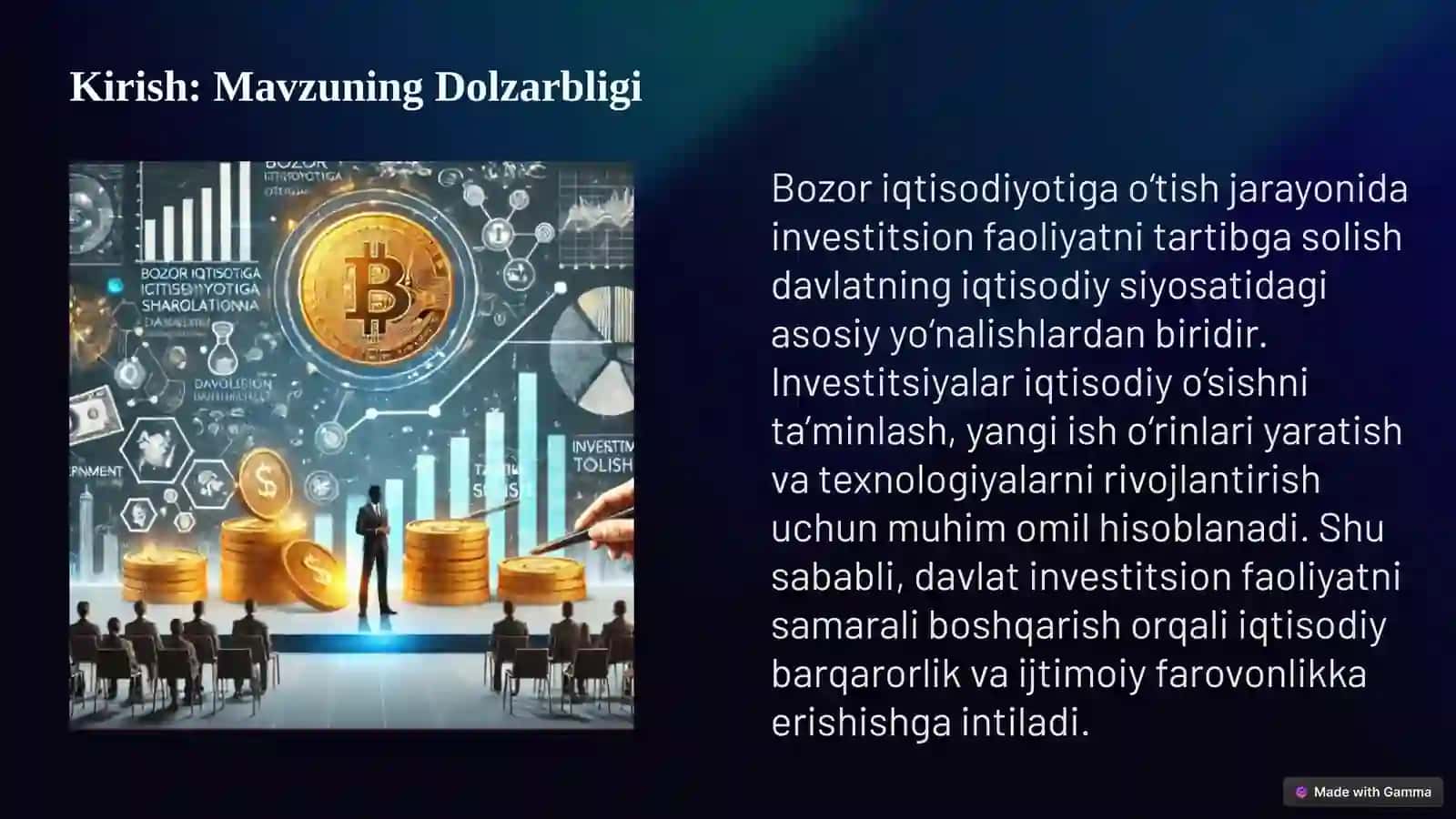 Investitsion faoliyatni tartibga solish 2