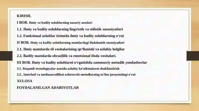 Ilmiy va badiiy uslublarning nazariy asoslari 2
