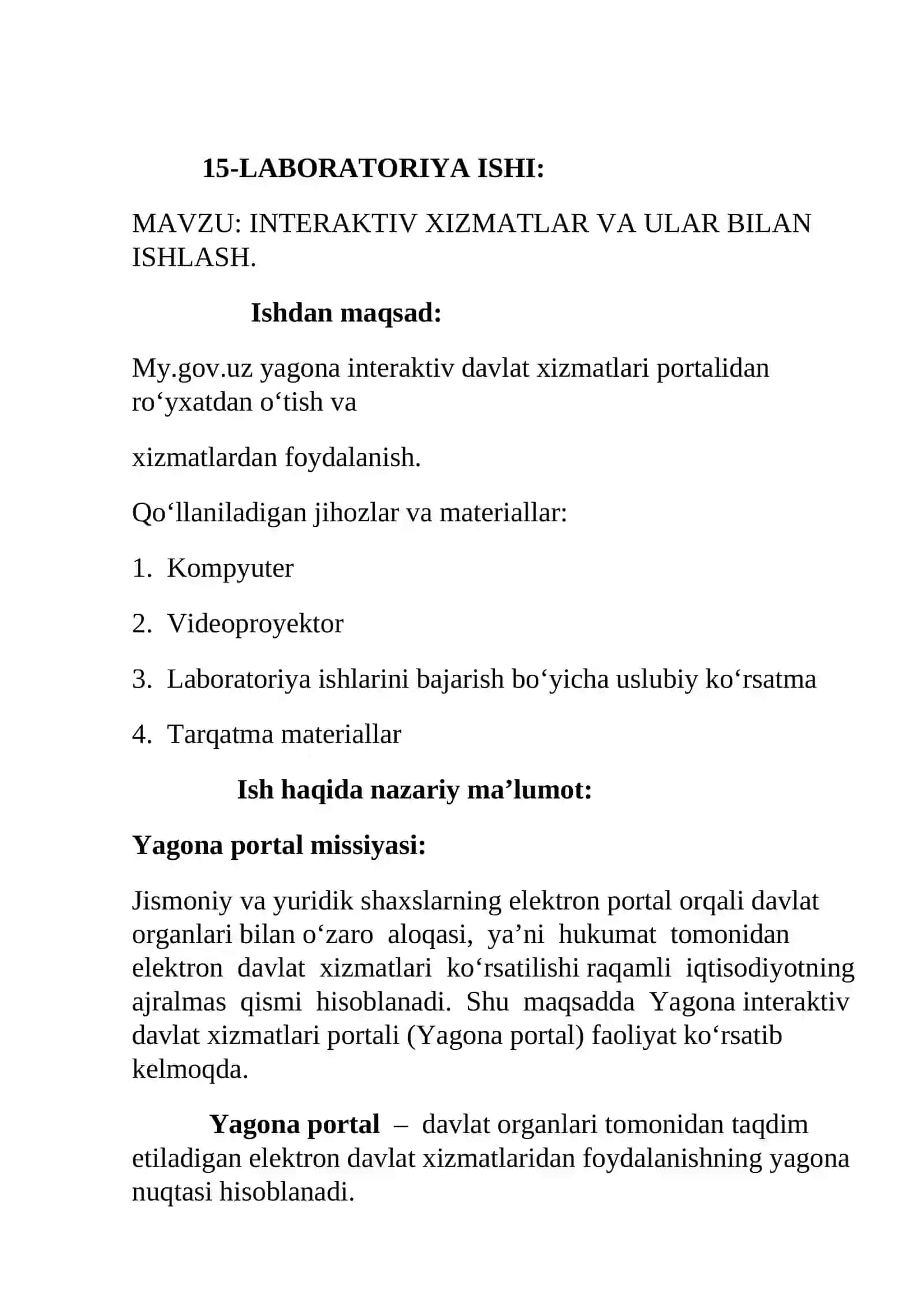 INTERAKTIV XIZMATLAR VA ULAR BILAN ISHLASH 2